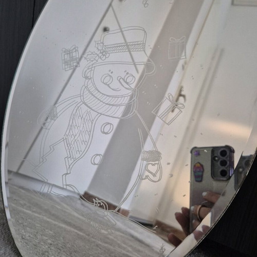 Christmas clock mirror oval like new
