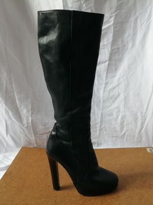 Dsquared2 black leather boots size 36 used, high heel and platform