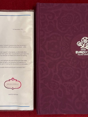 Official UEFA EURO 2012 tournament book limited edition new signed by Michel Platini