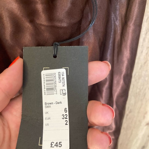 Satin dress new, brown, size XS