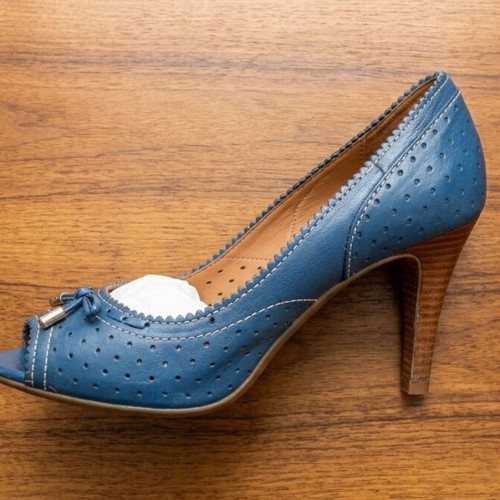 Geox high heels size 40, used, blue, approx. 9 cm
