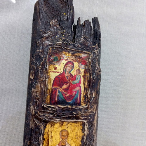 Byzantine icon composition on wood new
