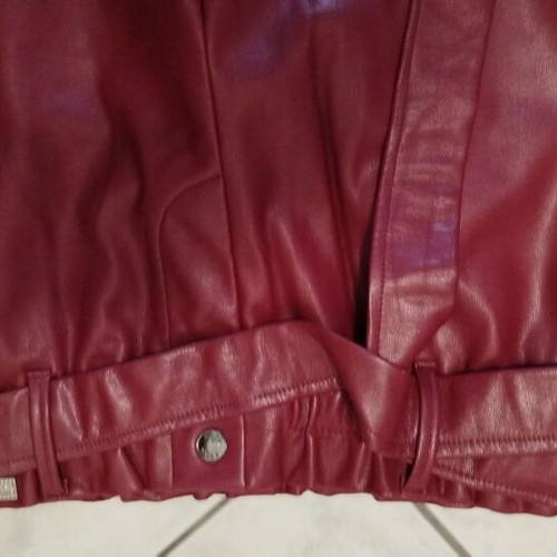 Leather pants for girls like new, burgundy, size 16