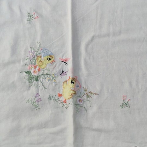 Easter tablecloth like new, cotton 82x82 cm