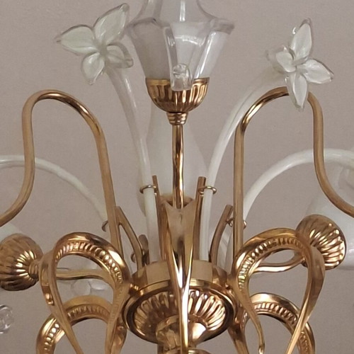 Crystal 6-light chandeliers like new, set of 2