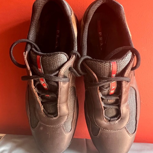 Prada America's Cup Sneakers like new, gray and brown, size 42-42.5