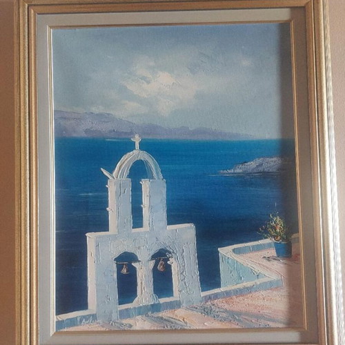 Set of 2 Oil Paintings Cyclades 54x64 cm