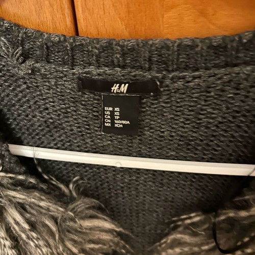 H&M sleeveless jacket like new, grey with fur