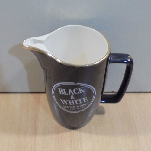 Black & White Scotch Whisky old promotional ceramic jug used