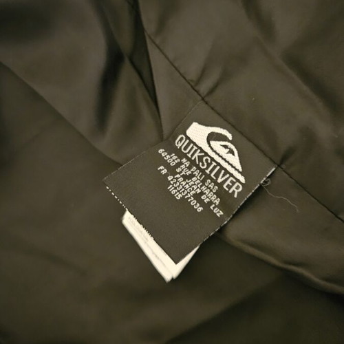 Quiksilver men's grey checkered winter jacket with removable hood