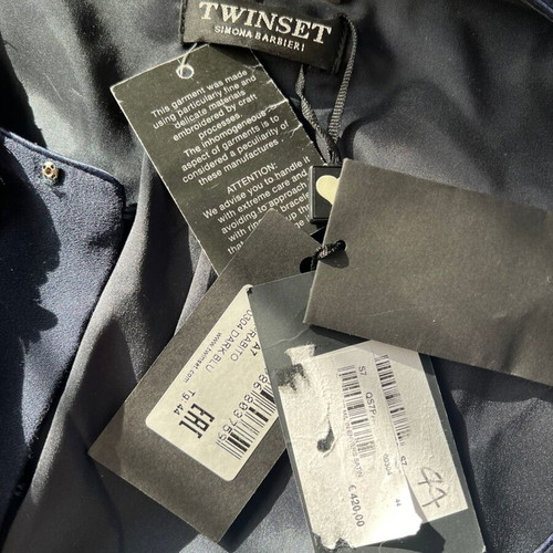Twin Set Simona Barbieri dark blue long blazer new, size S