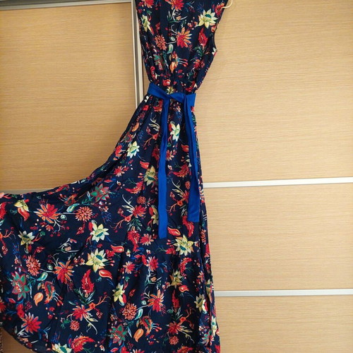 BMC long floral dress size S used, blue