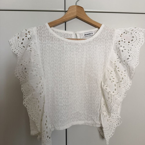 Crop top with lace and various designs Pink Woman like new, white, XS