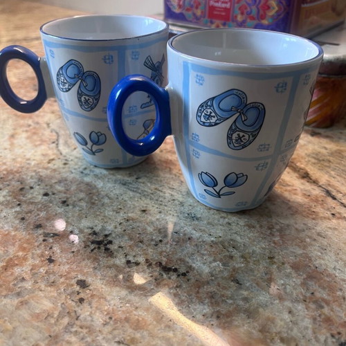 Small mugs used, set of 2 from the Netherlands for espresso or Greek coffee
