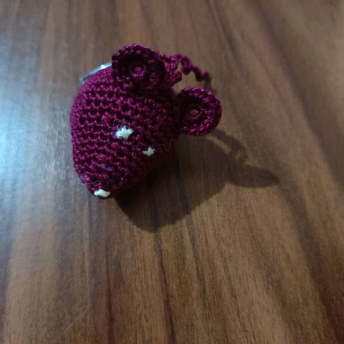 Handmade knitted mouse keychain new