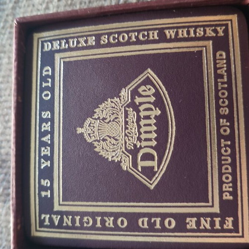 Dimple 15 Years Old vintage coaster set, 4 pieces, New Old Stock