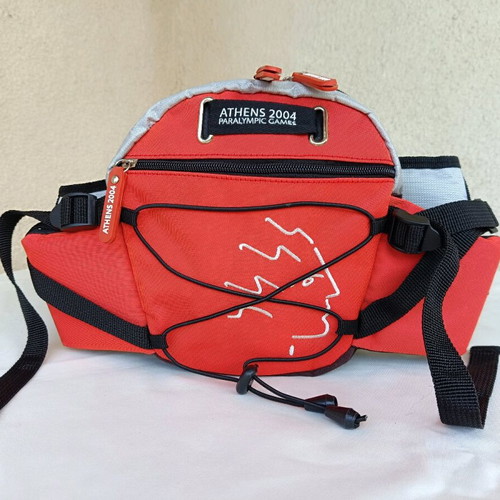 Athens 2004 bag belt and crossbody like new, black and red