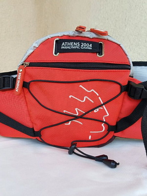 Athens 2004 bag belt and crossbody like new, black and red