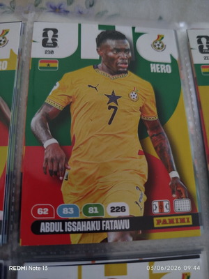 Κάρτα Panini Adrenalyn XL FIFA World Cup 2026 μεταχειρισμένη Abdul Issahaku Fatawu