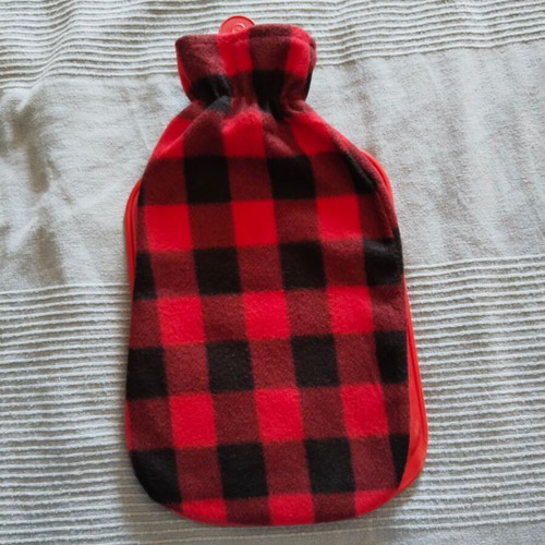 Hot water bottle with soft fabric cover new