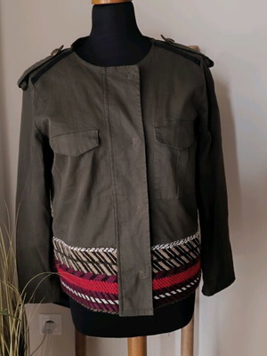 Souvenir small jacket with removable fur vest like new, green