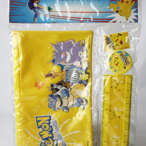 Pokemon School Kit vintage 1998 με κασετίνα, χάρακα και σβήστρα Nintendo καινούργιο
