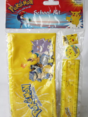 Pokemon School Kit vintage 1998 με κασετίνα, χάρακα και σβήστρα Nintendo καινούργιο