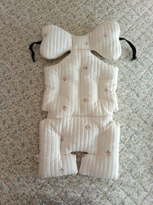 Soft stroller cover with pink tulip embroidery, like new