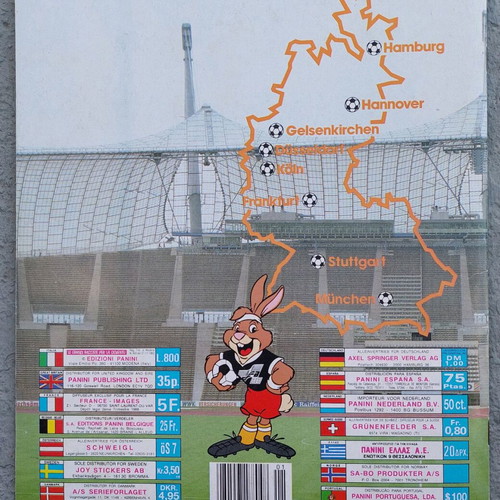 Euro 88 Panini sticker album like new