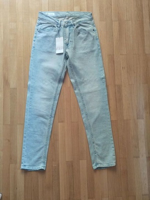 Zara men's slim fit light blue jeans new