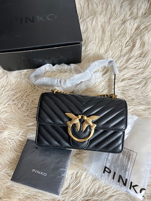 Pinko shoulder bag new, black with gold details