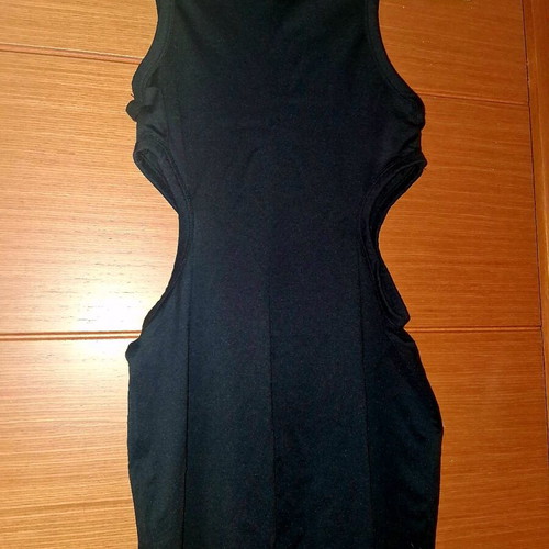 Zara Black Rib Dress with Side Cutouts like new, size M