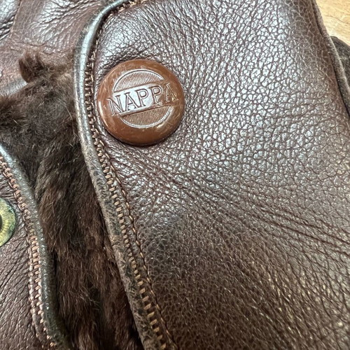 Leather gloves used, genuine brown Napa leather