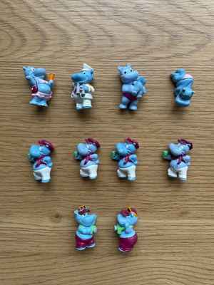 Kinder Ferrero Surprise Happy Hippos 1992 figures used, pack of 10