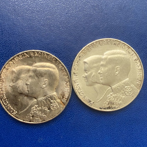 Two 30 Drachma Silver Coins 1964, Royal Wedding Constantine & Anna-Maria