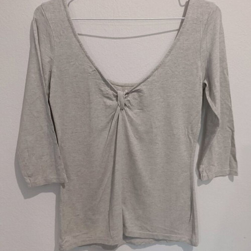 Bershka 3/4 Sleeve T-shirt like new, beige, size M