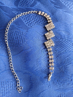 Bracelet with rhinestones women's like new, silver