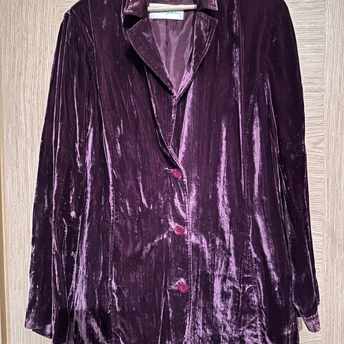 Ulla Popken purple velvet jacket like new, size Large