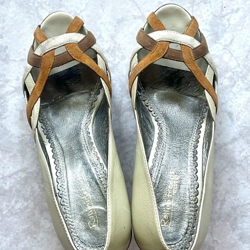 Rollini leather wedge sandals size 39, retro style