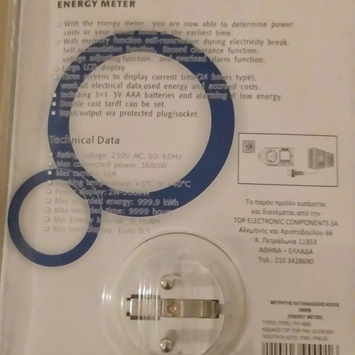 Energy meter new up to 3680 watt