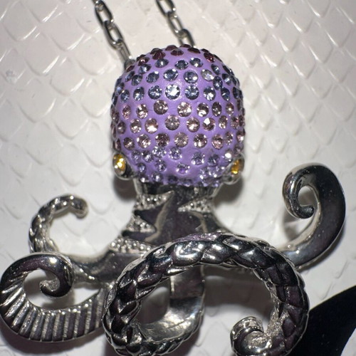 Just Cavalli necklace like new, silver with purple detail