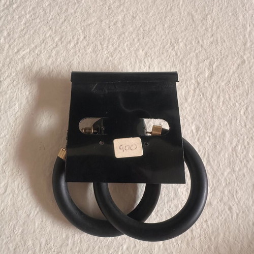 Hoop earrings black and gold tone