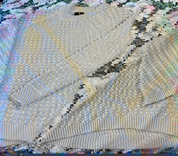 μπεζ πουλοβερ oversized H&M M/L