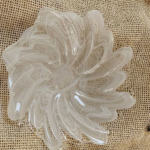 Glass decorative platter new, height 5cm, diameter 22cm