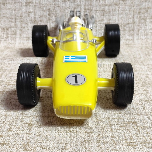 Formula 1 toy car new plastic vintage 70s yellow without box