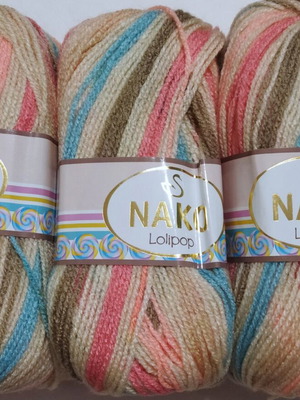 Nako Lolipop yarn new, set of 3 colorful baby yarns