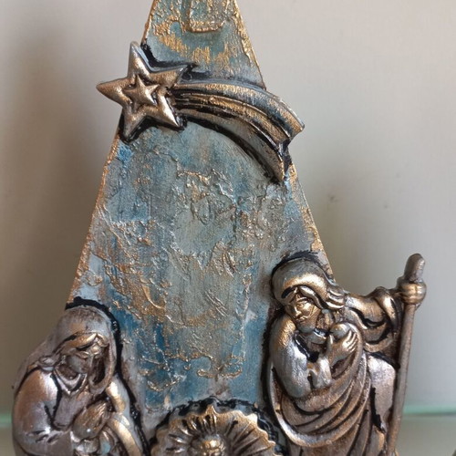 Christmas decoration nativity with decoupage technique new