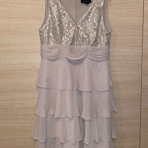 R&M Richards Women’s Silver Lace Dress like new, size M