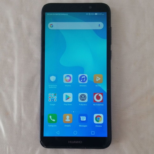 Huawei Y5 2018 2/16GB used smartphone with Android 8.1 and black silicone case
