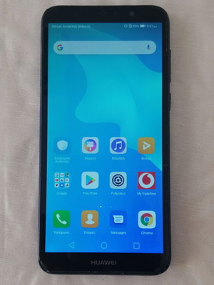 Huawei Y5 2018 2/16GB used smartphone with Android 8.1 and black silicone case